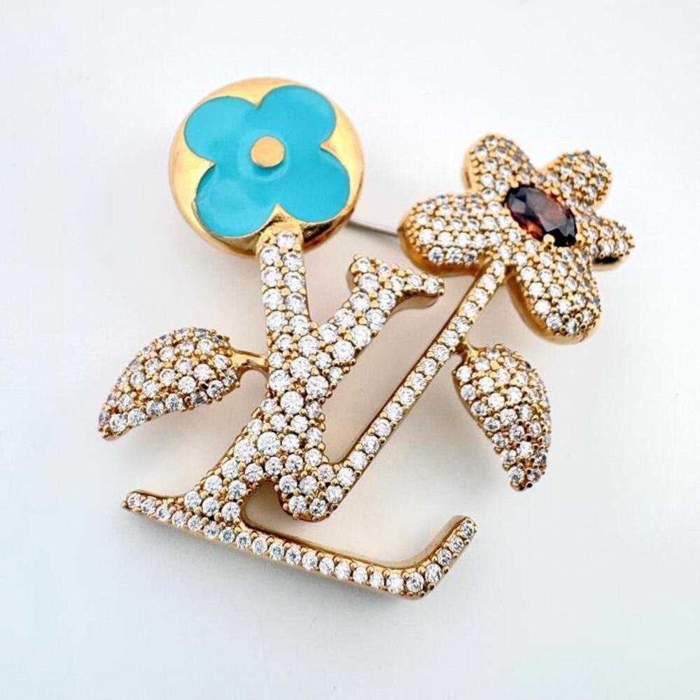 LOUIS VUITTON Brown Brooch